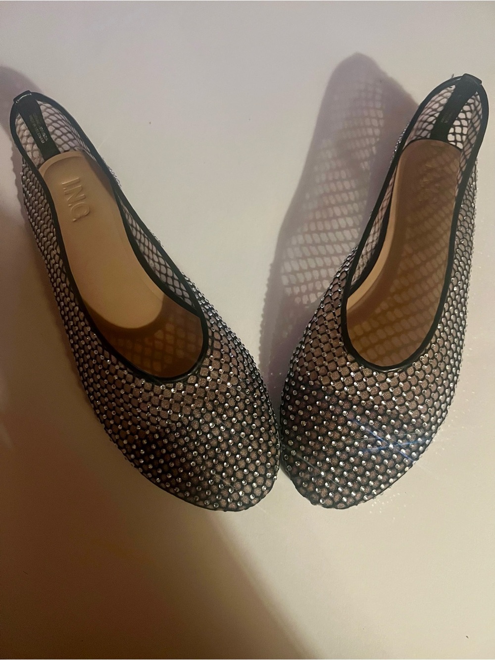 INC Black Mesh Ballet Flats Size 9.5 with Sparkles - Picture 9 of 9